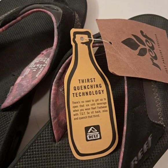 Reef Flip Flops Sandals Women's 8 Fanning Gray Purple Pink Comfy Summer Beach - Picture 13 of 13